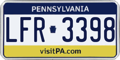 PA license plate LFR3398