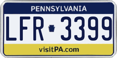 PA license plate LFR3399