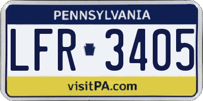 PA license plate LFR3405