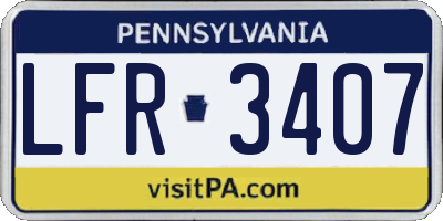 PA license plate LFR3407