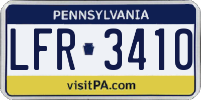 PA license plate LFR3410