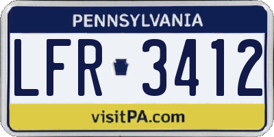 PA license plate LFR3412
