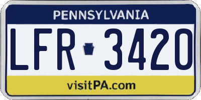 PA license plate LFR3420