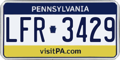 PA license plate LFR3429