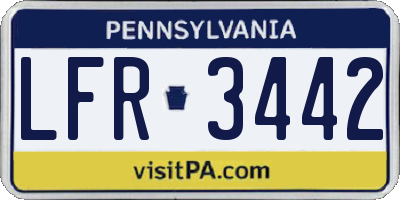 PA license plate LFR3442