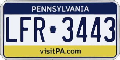 PA license plate LFR3443