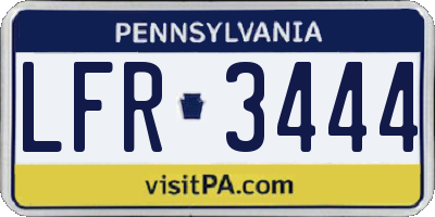 PA license plate LFR3444