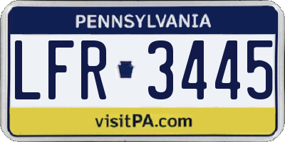 PA license plate LFR3445