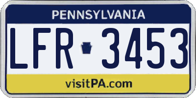 PA license plate LFR3453