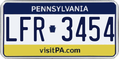 PA license plate LFR3454
