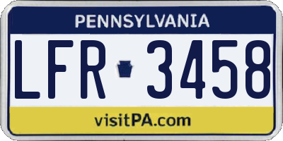PA license plate LFR3458