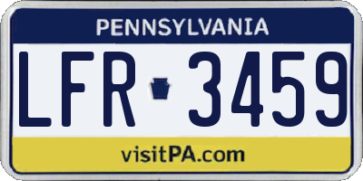 PA license plate LFR3459