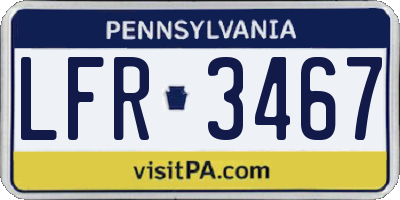 PA license plate LFR3467
