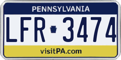 PA license plate LFR3474