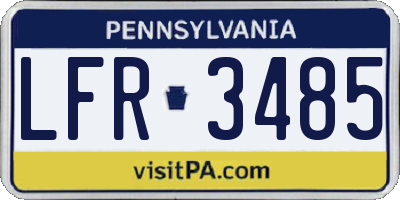 PA license plate LFR3485