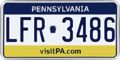 PA license plate LFR3486