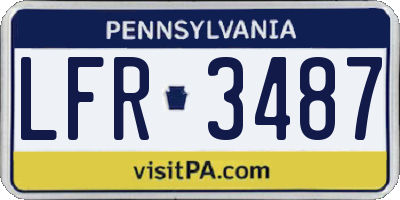 PA license plate LFR3487