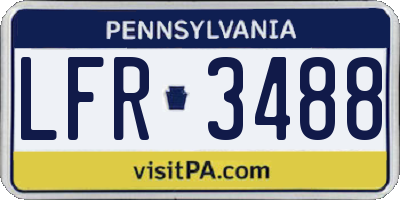 PA license plate LFR3488