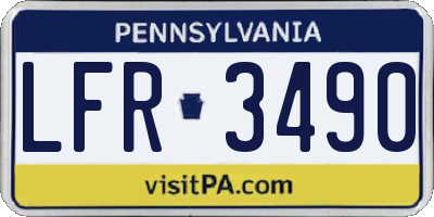 PA license plate LFR3490