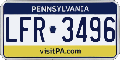PA license plate LFR3496