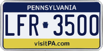 PA license plate LFR3500