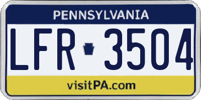 PA license plate LFR3504