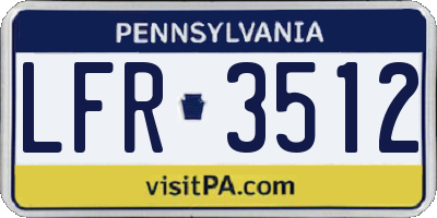 PA license plate LFR3512