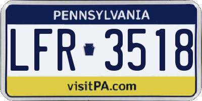 PA license plate LFR3518