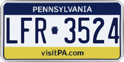 PA license plate LFR3524