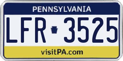 PA license plate LFR3525