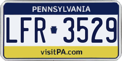 PA license plate LFR3529