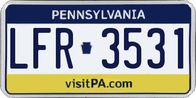 PA license plate LFR3531