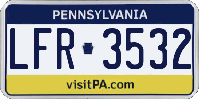 PA license plate LFR3532