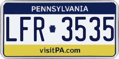 PA license plate LFR3535