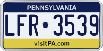 PA license plate LFR3539