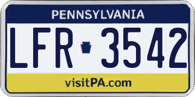 PA license plate LFR3542