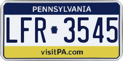 PA license plate LFR3545