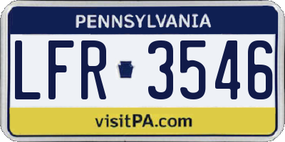 PA license plate LFR3546