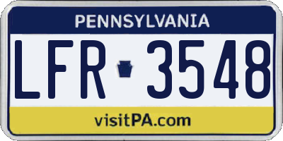 PA license plate LFR3548