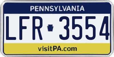 PA license plate LFR3554