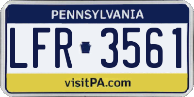 PA license plate LFR3561