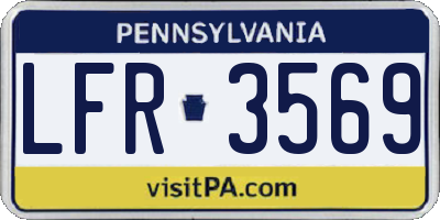 PA license plate LFR3569