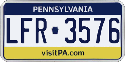 PA license plate LFR3576