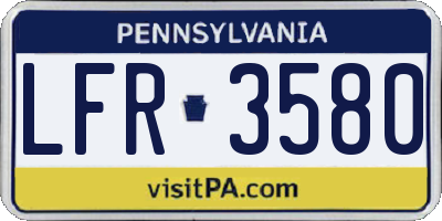 PA license plate LFR3580