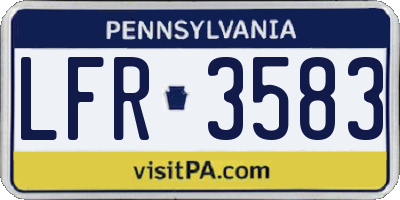 PA license plate LFR3583