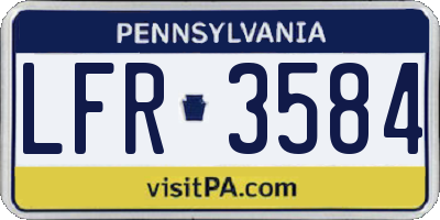 PA license plate LFR3584