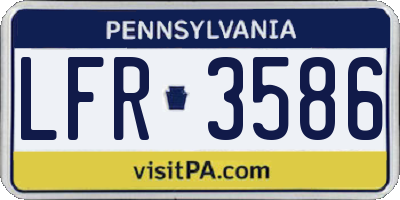 PA license plate LFR3586