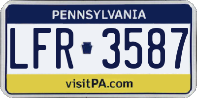 PA license plate LFR3587