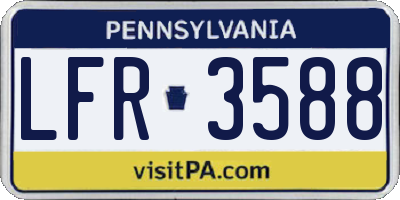 PA license plate LFR3588