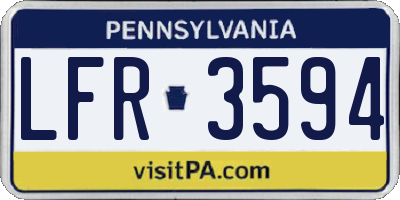 PA license plate LFR3594